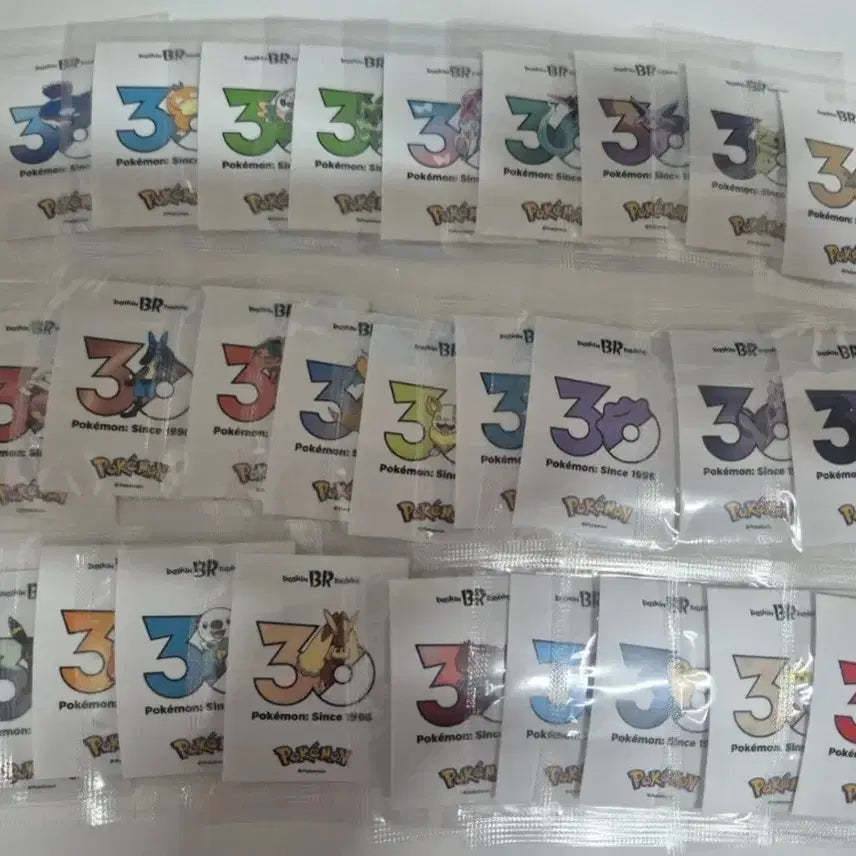 [BUNJANG] Pokemon 30th Anniversary BR Goods Full Set Stickers / 포켓몬 30주년 BR 굿즈 띠부띠부씰 전종