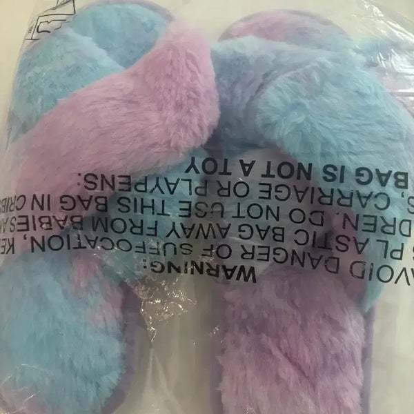 [BUNJANG] Fur Slippers Indoor Shoes New / 퍼 슬리퍼 실내화 새상품