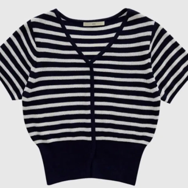 [BUNJANG] Ods Stripe Short Sleeve Knit / Ods 스트라이프 반팔 니트 FRESCO KNIT