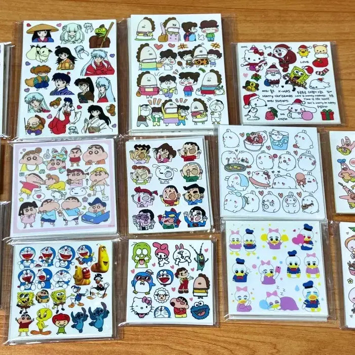 [BUNJANG] Anime Character Sticker Set - Various Brands / 애니 캐릭터 인쇄소 스티커 인스 판매(산리오, 이누야샤, 아따맘마, 스누피, 스펀지밥, 도라에몽, 디즈니, 짱구, 세일러문 등)