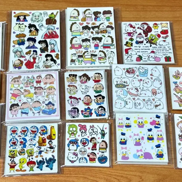 [BUNJANG] Anime Character Sticker Set - Various Brands / 애니 캐릭터 인쇄소 스티커 인스 판매(산리오, 이누야샤, 아따맘마, 스누피, 스펀지밥, 도라에몽, 디즈니, 짱구, 세일러문 등)