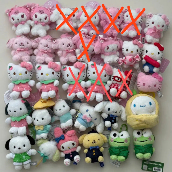 [BUNJANG] Sanrio Character Cherry Blossom & Strawberry Plush Keychains / 인형뽑기 인형키링 산리오 벚꽃 딸기 헬로키티 초코캣 시나모롤 패딩 케로피 포차코 폼폼푸린 마이멜로디