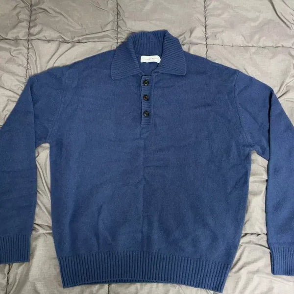 [BUNJANG] Unionblue Structured Collar Knit L Size Steel Blue / [L사이즈]유니온블루 니트 스틸 블루 새상품