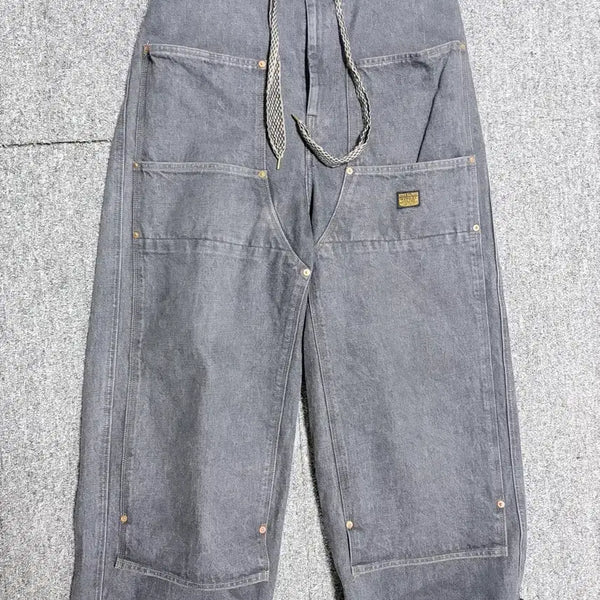 [BUNJANG] Capital Double Knee Pants Black Size 3 / [3]캐피탈 더블니 팬츠 블랙 키나리