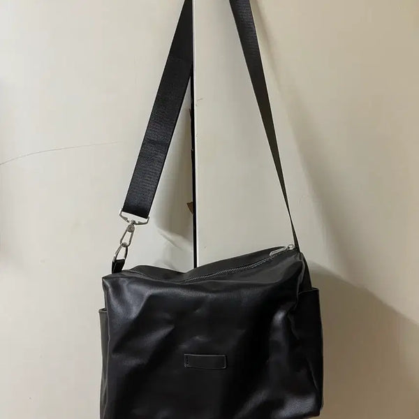 [BUNJANG] Women's Leather Shoulder Bag Black / 여성 가죽 숄더백 블랙