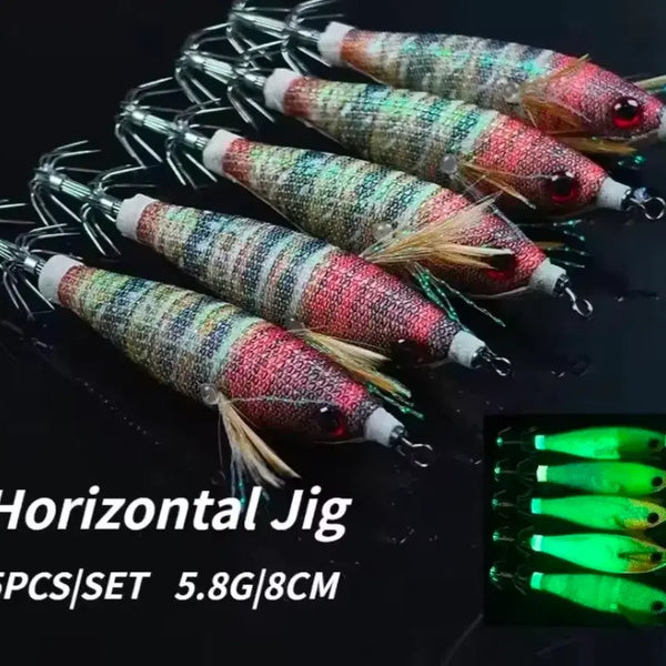[BUNJANG] Fishing Lures Squid Jig Set (5.8g, 8cm) - 5 Piece / 새상품 갑오징어 주꾸미 벨기에 닭새우 에기 5개 세트 5.8g 8cm