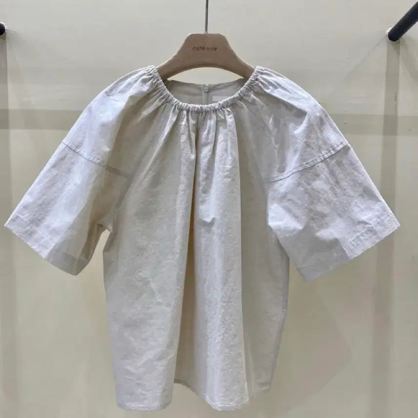 [BUNJANG] Cafe Noir Puff Sleeve Blouse Ivory / (새상품) 카페누아르 블라우스 아이보리