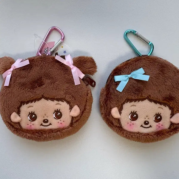 [BUNJANG] Monchhichi Bebe Monchhichi Carabiner Coin Purse Pouch Keychain / 몬치치 베베치치 카라비너 동전지갑 가마구치 키링 새상품