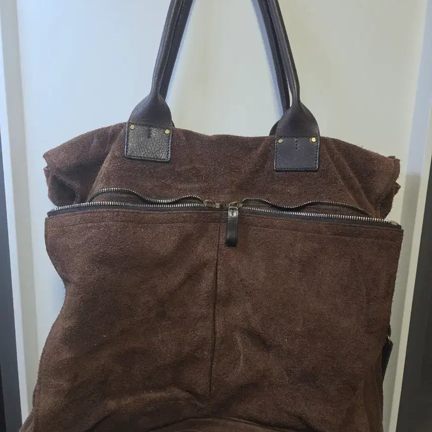[BUNJANG] Slowear Dark Brown Suede Tote Bag / 슬로웨어 다크브라운 스웨이드 토트백