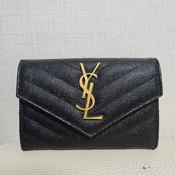 [BUNJANG] Saint Laurent Monogram Matelassé Loulou Wallet Black Caviar Leather / 입생로랑 모노그램 마틀라세 루루 반지갑 (정품 텍 포함)