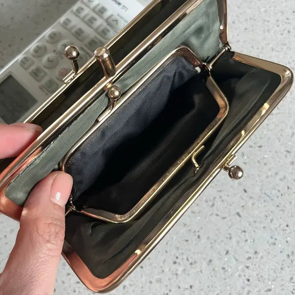 [BUNJANG] Vintage 3-Fold Lambskin Leather Wallet / 빈티지 3단 양가죽 지갑