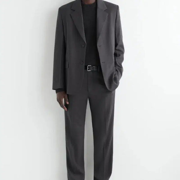 [BUNJANG] COS Single-Breasted Wool Blazer Stone Melange Size 48 / COS 싱글 브레스티드 울 블레이저 스톤 멜란지 48 사이즈