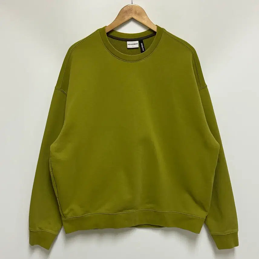 [BUNJANG] SOVERMENT Oversized Basic Sweatshirt Olive Khaki Men's 100 (L) / [남자-100]SOVERMANT 소버먼트 오버핏 베이직 맨투맨