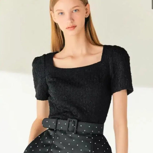 [BUNJANG] Bride & You Short Sleeve Blouse Black / BAU 브라이드앤유 반팔 블라우스 블랙 2