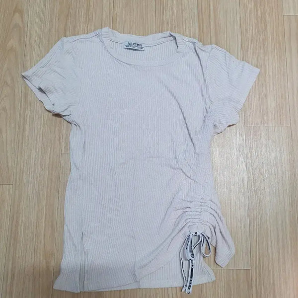 [BUNJANG] Xexymix Side Shirring T-shirt One Size Beige / 젝시믹스 옆셔링 티셔츠 프리사이즈