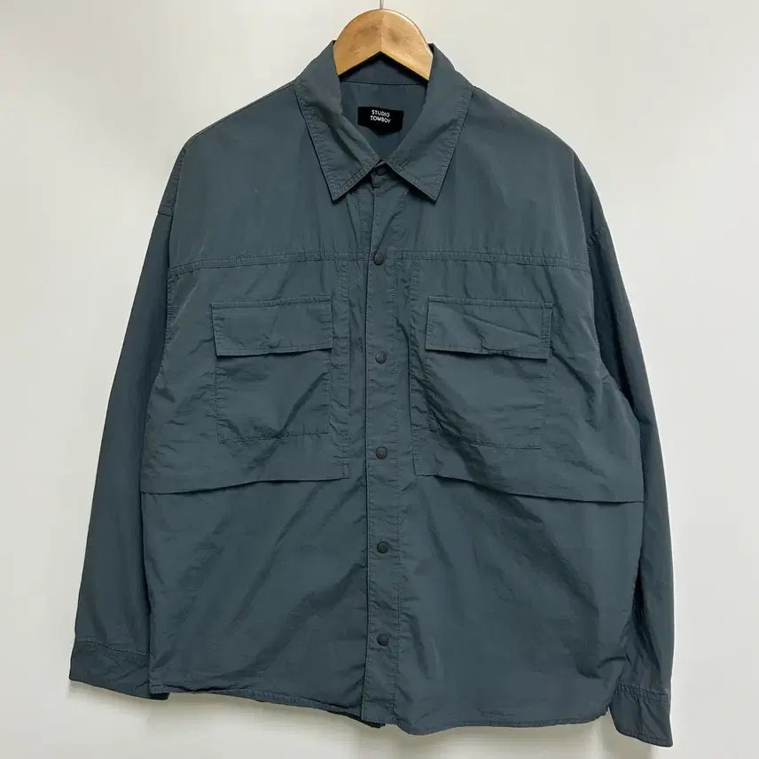 [BUNJANG] Studio Tomboy Grey Utility Nylon Blend Pocket Shirt / [남자-95]스튜디오톰보이 그레이 유틸리티 나일론 혼방 포켓 셔츠