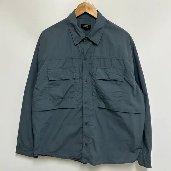 [BUNJANG] Studio Tomboy Grey Utility Nylon Blend Pocket Shirt / [남자-95]스튜디오톰보이 그레이 유틸리티 나일론 혼방 포켓 셔츠