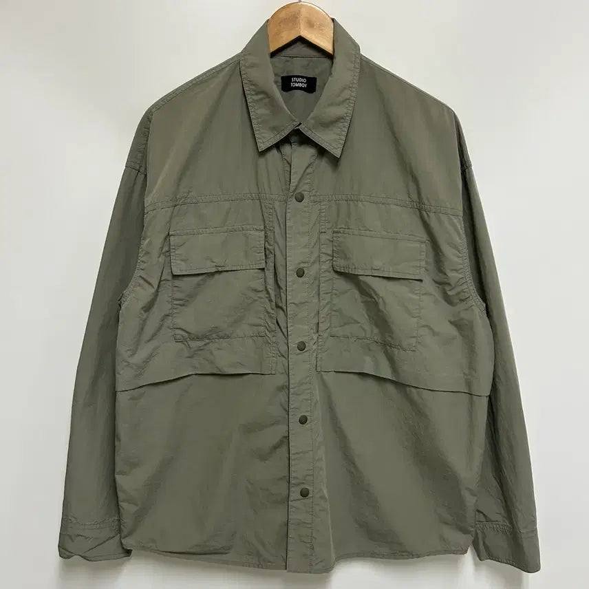 [BUNJANG] Studio Tomboy Utility Nylon Blend Pocket Shirt / [남자-95]스튜디오톰보이 카키 유틸리티 나일론 혼방 포켓 셔츠