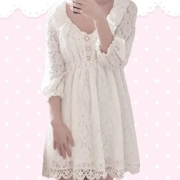 [BUNJANG] Liz Lisa Vintage Hime Gyaru Lace Frill Princess Dress / 고전 리즈리사 LIZ LISA 달천깔 원피스 히메갸루 로걀 모리걸 레이스 프릴 블라우스 공주 엑시즈팜 로맨틱