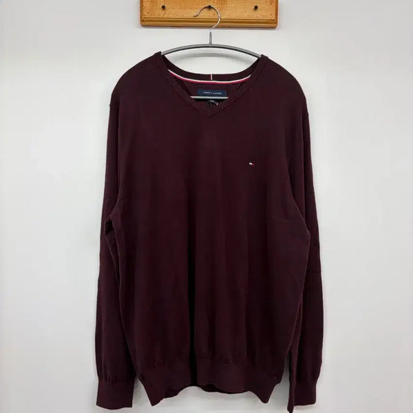 [BUNJANG] Tommy Hilfiger Knit Burgundy L / 타미힐피거 니트 버건디(새상품)