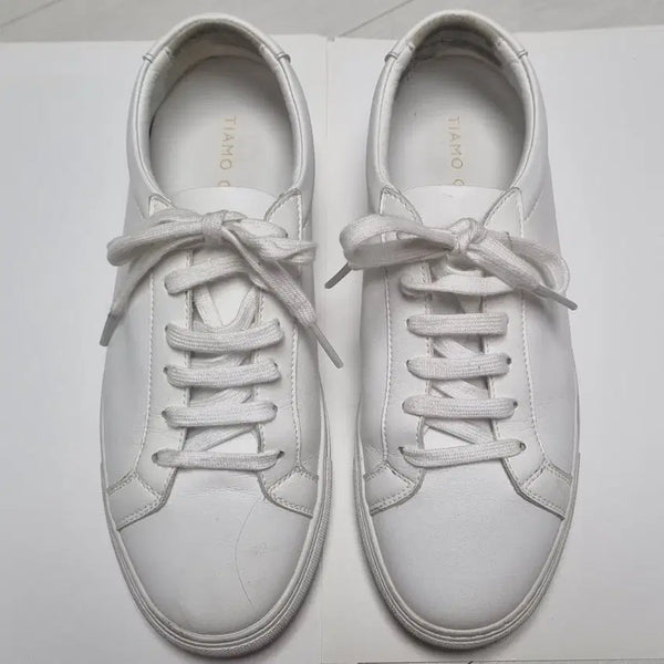 [BUNJANG] Tiamo Women's White Sneakers / 티아모 여성 스니커즈 흰색