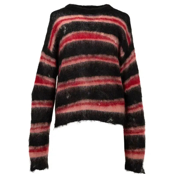 [BUNJANG] Kamiya Distressed Mohair Sweater Black M / (새상품) 카미야 디스트레스드 포더 모헤어 스웨터 블랙 M