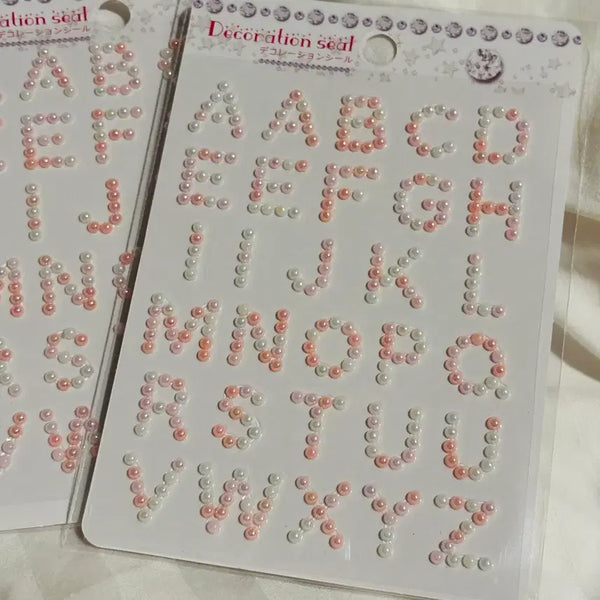 [BUNJANG] Glitter Bead Pink Alphabet Stickers (Pink) / 글리터비즈핑크알파벳스티커(핑크)