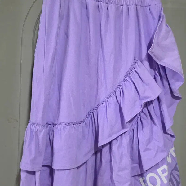 [BUNJANG] SJYP Lavender Frill Midi Skirt with Lettering Detail / sjyp스커트