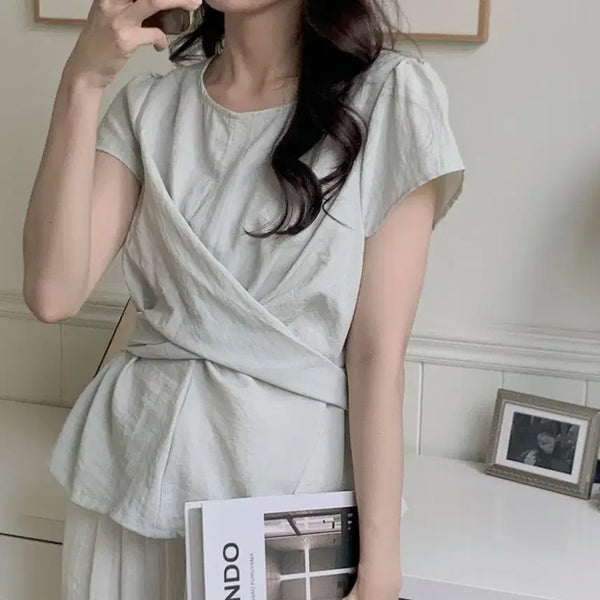[BUNJANG] Wrap Blouse / [새상품] 랩 블라우스