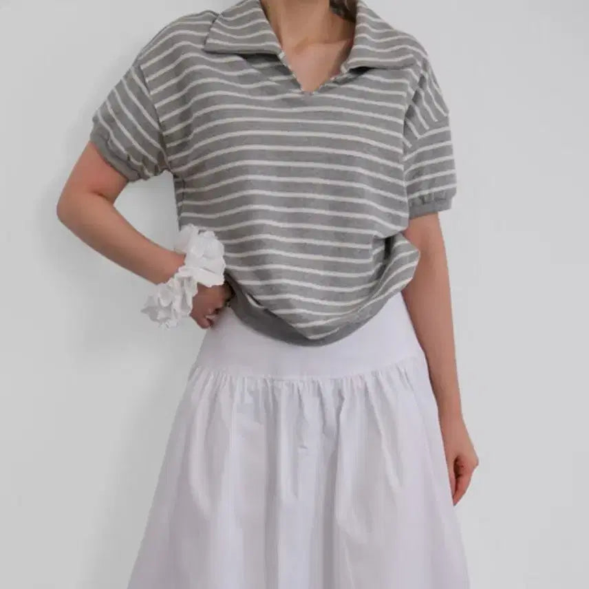 [BUNJANG] Autumn Collar Short Sleeve Sweatshirt / 어텀 카라 반팔 맨투맨