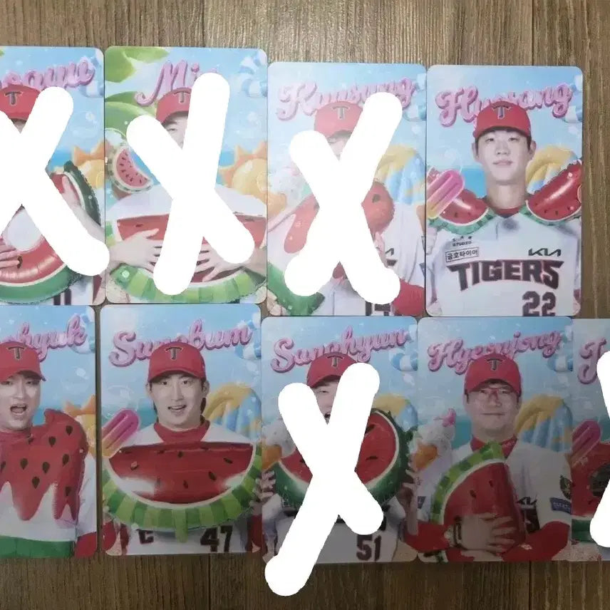 [BUNJANG] Kia Tigers Summer "Nyam!" Photocard Set / 기아타이거즈 여름, 냠!  포토카드 원가양도 곽도규 박민 주효상 변우혁 나성범 양현종 수박 포카