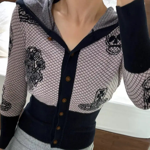 [BUNJANG] Vivienne Westwood Skull Hoodie Cardigan / 비비안웨스트우드 스컬 후드 가디건