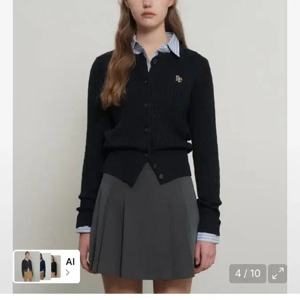 [BUNJANG] General Idea Signature Superfine Wool Cable Cardigan Classic Navy / 제너럴아이디어 시그니처 슈퍼파인 울 케이블 가디건 클래식 네이비