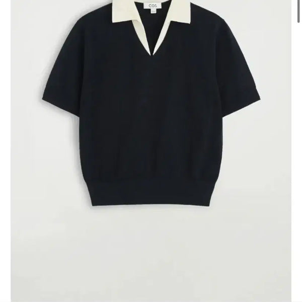 [BUNJANG] COS Merino Wool Layered Polo Shirt Navy S / COS 메리노 울 레이어드 폴로 셔츠 네이비S