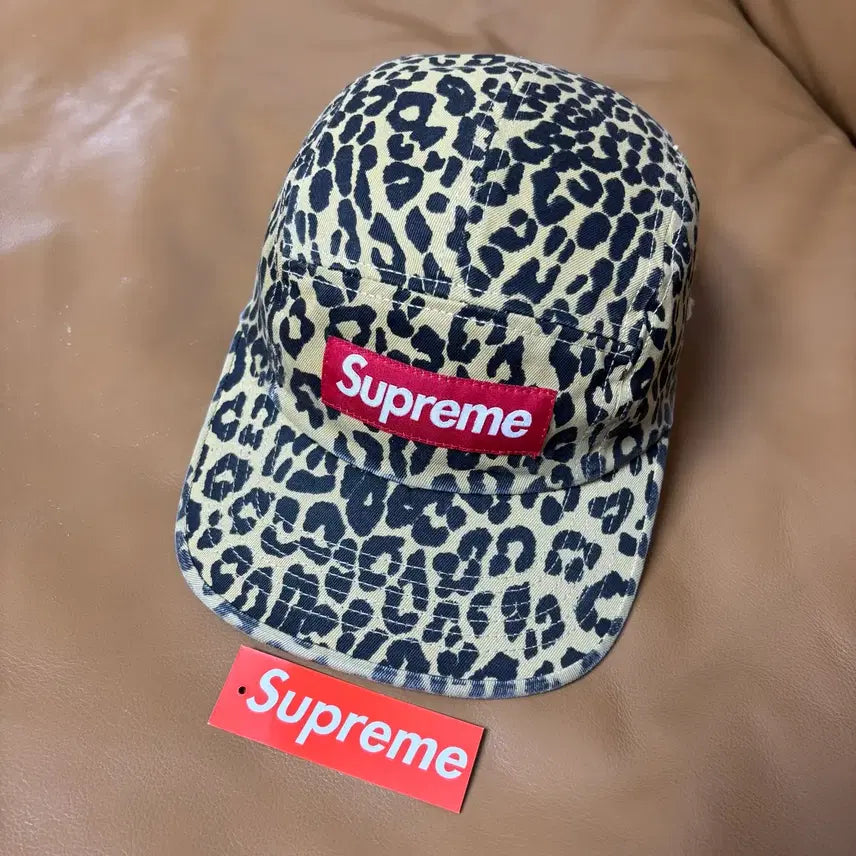 [BUNJANG] Supreme 23FW Leopard Box Logo Camp Cap / 슈프림 캠프캡 모자 박스로고 레오파드 23FW
