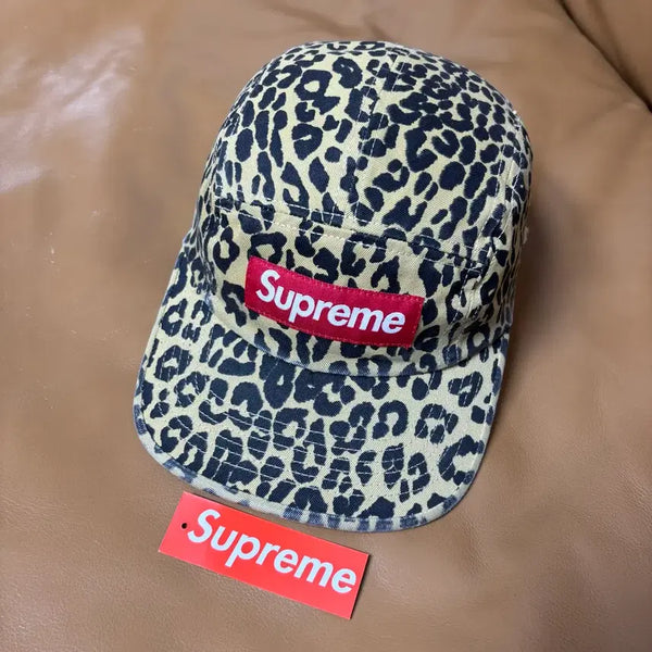 [BUNJANG] Supreme 23FW Leopard Box Logo Camp Cap / 슈프림 캠프캡 모자 박스로고 레오파드 23FW