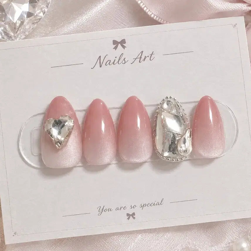 [BUNJANG] Customizable Pink Gradient Magnet Nail Tips / 마그넷 핑크그라데이션 네일 팁(색상변경가능)