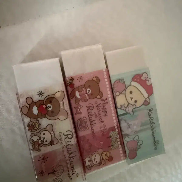 [BUNJANG] Classic Rilakkuma Eraser 3-Piece Set / 고전 리락쿠마 지우개 3개 세트