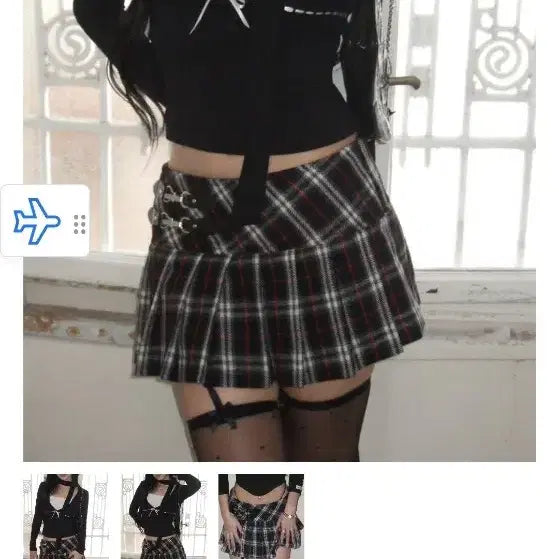 [BUNJANG] Angelnumber555 Check Tartan Skirt (Black) M / Angelnumber555 check tartan skirt M