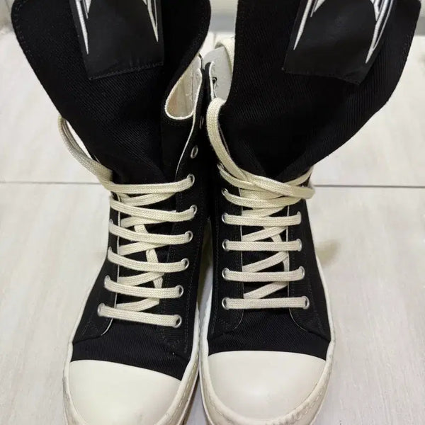 [BUNJANG] Rick Owens High-Top Sneakers Black / 릭오웬스 하이탑 스니커즈 블랙