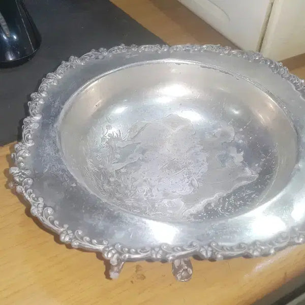 [BUNJANG] 1800s Wilcox Silver-Plated Pewter Plate / 1800 미국 윌콕스 은도금 플레이트