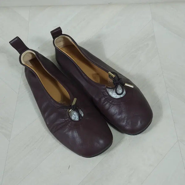 [BUNJANG] ALOHAS Rosalind Leather Ballerina Flats Brown / 알로하스 ALOHAS [39/245~250mm] Rosalind 레더 발레리나 플랫 브라운