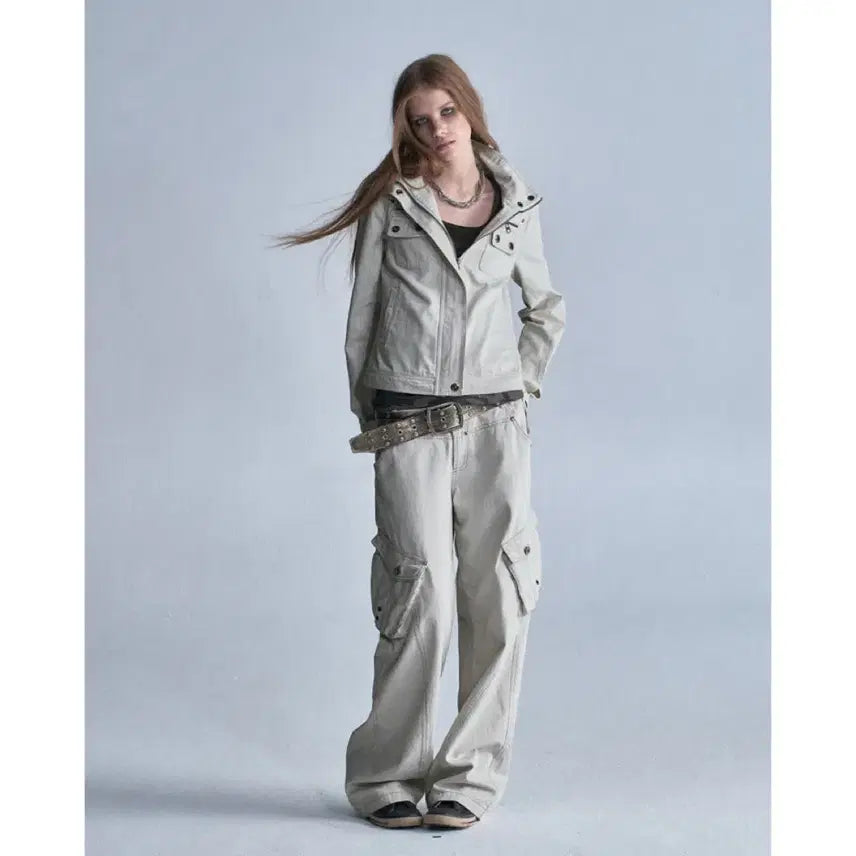 [BUNJANG] Wear and Tear Color Block Stitching 3D Pocket Loose Fit Straight Cargo Pants / wearAndtear 팬츠 바지 컬러 블록 스티칭 3D 포켓 루즈핏 스트레이트 카고 팬츠