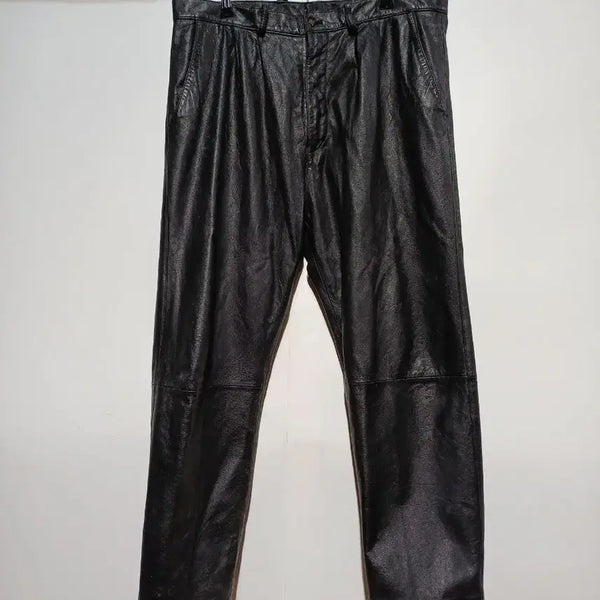 [BUNJANG] Stacy Adams Black Leather Pants / STACY ADAMS