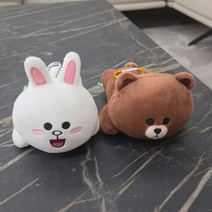 [BUNJANG] LINE FRIENDS Brown & Cony Name Tag Doll Keychain Set / 라인프렌즈 네임택 인형키링 세트