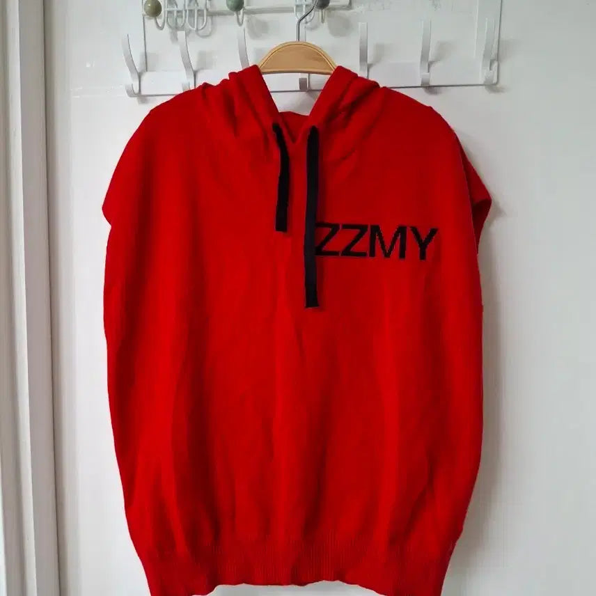[BUNJANG] Z ZMY Hooded Knit Vest (Red) / 후드니트베스트 66~77
