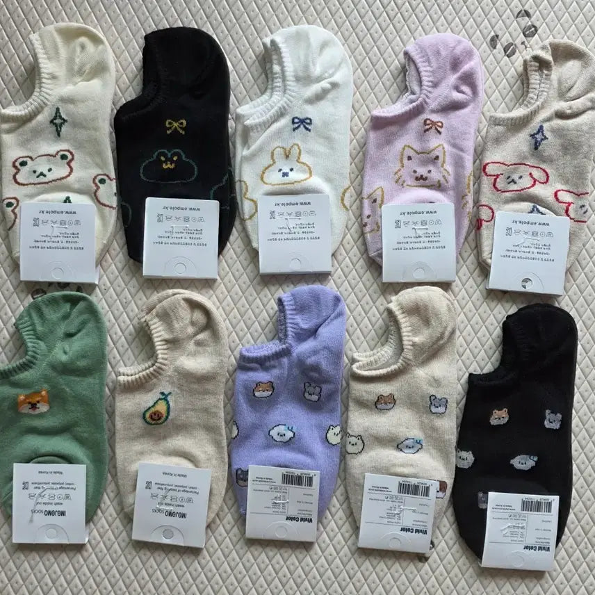 [BUNJANG] Korean Made Non-Slip Ankle Socks (10 Pairs) / 국산 *덧신양말* 10컬레 *새제품 *