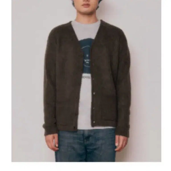 [BUNJANG] Knitly Brown Alpaca Cardigan / KNITLY 브라운 알파카 가디건