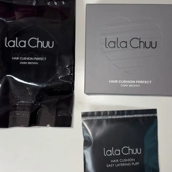 [BUNJANG] Lalachuu Hair Cover Cushion Perfect Dark Brown (Sealed) - 1 Main Product + 1 Refill + 1 Puff / 미개봉) 라라츄 헤어커버쿠션 퍼펙트 다크브라운 본품1 + 리필1 +퍼프1