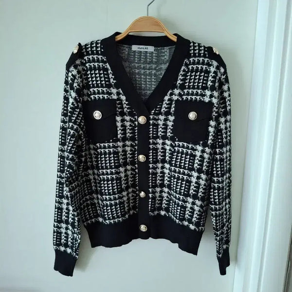 [BUNJANG] Studio AG Checked Cardigan / 스튜디오 AG 체크 가디건55~66반